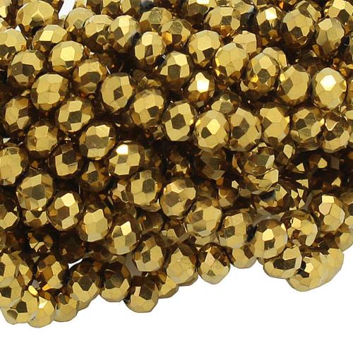 Glasschliffperlen gold-metallisch (4 mm), 1 Strang
