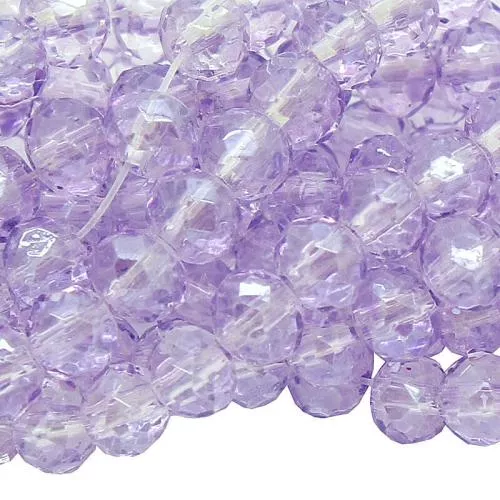 Glasschliffperlen Rondell flieder transparent (Ø: 4,5 mm), 1 Strang