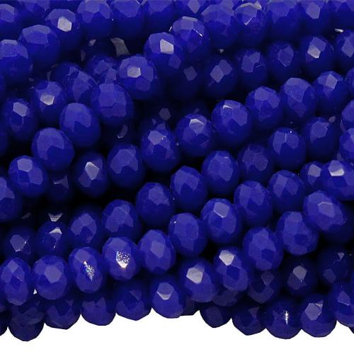 Glasschliffperlen dunkelblau Rondell (Ø: 3,5 x 3 mm), 1 Strang