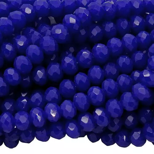 Glasschliffperlen dunkelblau Rondell (Ø: 3,5 x 3 mm), 1 Strang