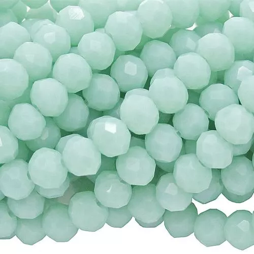 Glasschliffperlen hellmint Rondell (Ø: 3 mm), 1 Strang