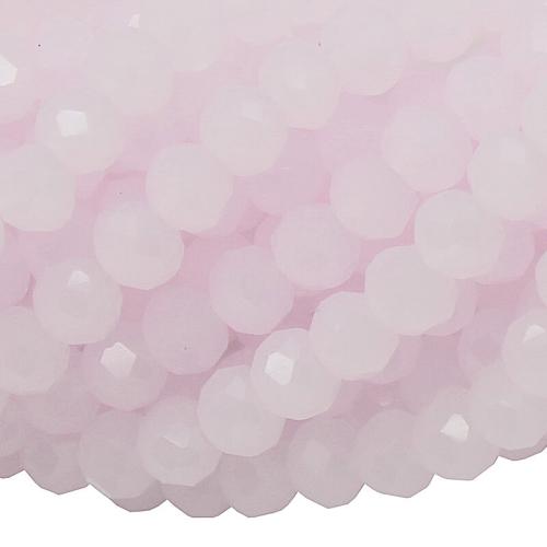 Glasschliffperlen Rondell babyrosa (Ø: 4 mm), 1 Strang