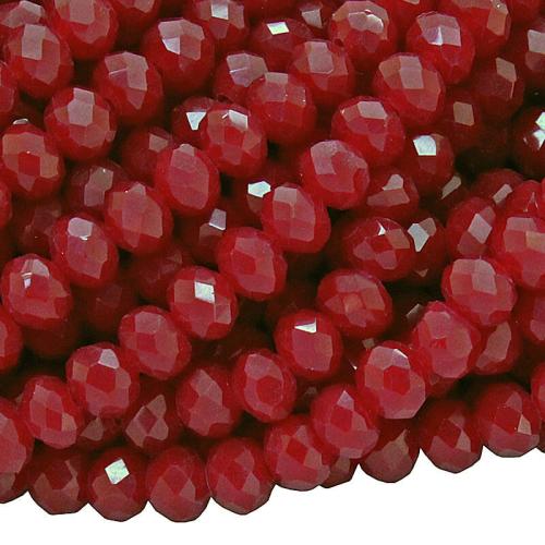 Glasschliffperlen weinrot Rondell (Ø: 3 mm), 1 Strang