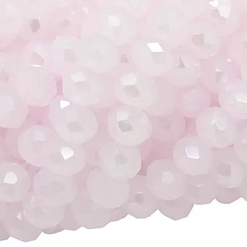Glasschliffperlen Rondell babyrosa (Ø: 6 mm), 1 Strang