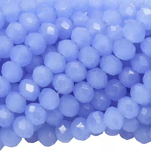 Glasschliffperlen Rondell Himmelblau Jadeart (Ø: 3,5 mm), 1 Strang