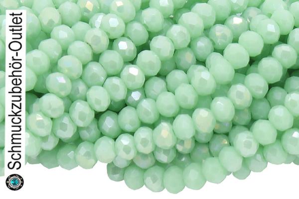 Glasschliffperlen Rondell mintgrün opak glänzend (Ø: 3,5 mm), 1 Strang