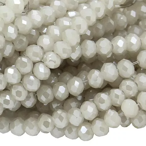 Glasschliffperlen Rondell Sand opak glänzend (Ø: 3 mm), 1 Strang