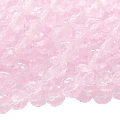 Glasschliffperlen transparent-babyrosa Rondell (Ø: 4 mm), 1 Strang