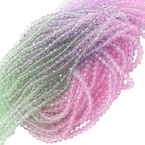 Glasschliffperlen Rondell bunt transparent (Ø: 4 mm), 1 Strang