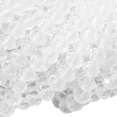 Glasschliffperlen transparent Rondell (Ø: 4 mm), 1 Strang