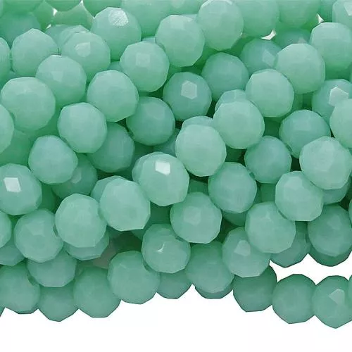 Glasschliffperlen mint Rondell (Ø: 4 mm), 1 Strang