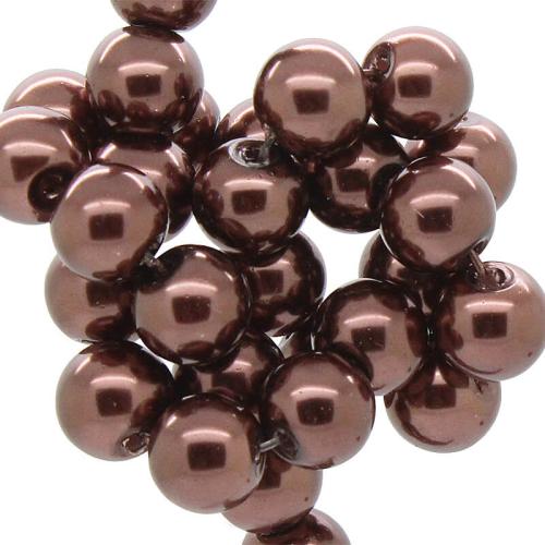 Wachsperlen rehbraun rund (Ø: 4 mm), 1 Strang
