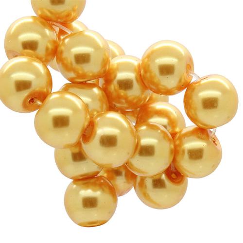 Wachsperlen gelb rund (Ø: 10 mm), 1 Strang