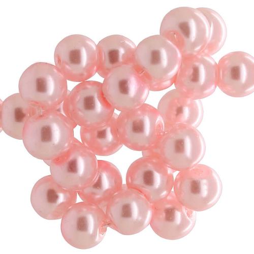 Wachsperlen flamingorosa rund (Ø: 10 mm), 1 Strang