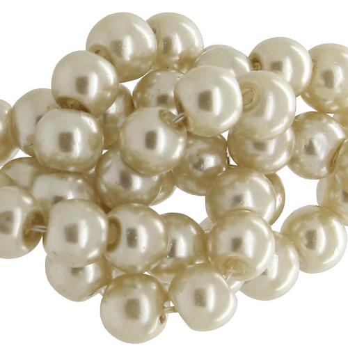 Wachsperlen Pastellsand rund (Ø: 8 mm), 1 Strang
