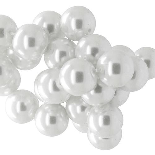 Wachsperlen weiß rund (Ø: 5 mm), 1 Strang