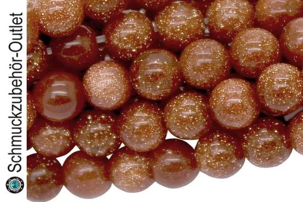 Goldfluss Perlen rot-braun (Ø: ca. 4 mm), 1 Strang
