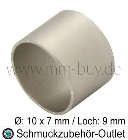 Metallperlen altsilberfarben matt 10x7 mm (Fädelloch: Ø: 9 mm), 1 Stück