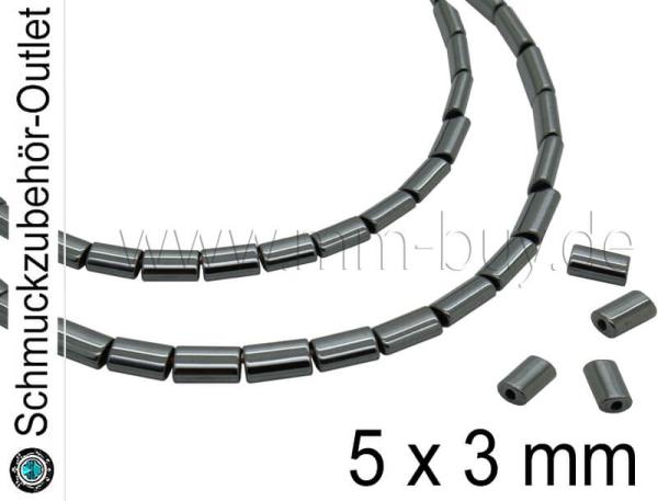 Hämatitperlen, schwarz, Ø: 5x3x2 mm, 1 Strang