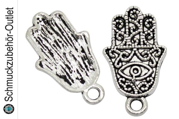 Schmuckanhänger Hand der Fatima silberfarben (20 x 11 mm), 1 Stück