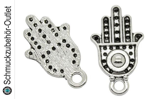 Schmuckanhänger Hand der Fatima silberfarben (20 x 12 mm), 1 Stück