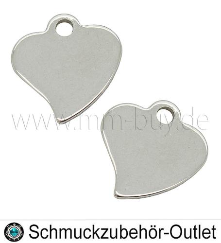 Edelstahl Schmuckanhänger „Herz“ [12.5x12mm] - 1 Stück