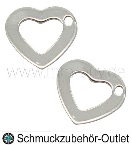 Edelstahl Schmuckanhänger „Herz“ [11x10mm] - 1 Stück