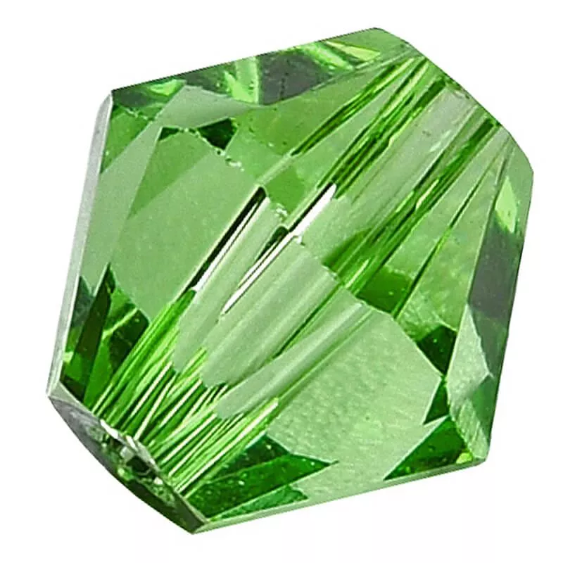 Österreichische Kristallperlen - Glasimitation transparent-intensivgrün Doppelkegel (6mm)