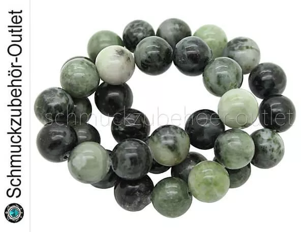 Jaspis Perlen grün (ca. Ø: 12 mm), 10 Perlen
