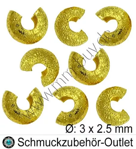 Kaschierperlen „Stardust“ goldfarben (Ø: 3 mm), 50 Stück