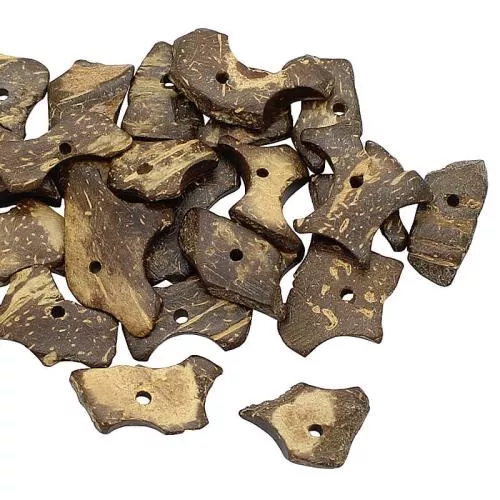 Kokosnussperlen Chips Natur Braun, 50 Perlen