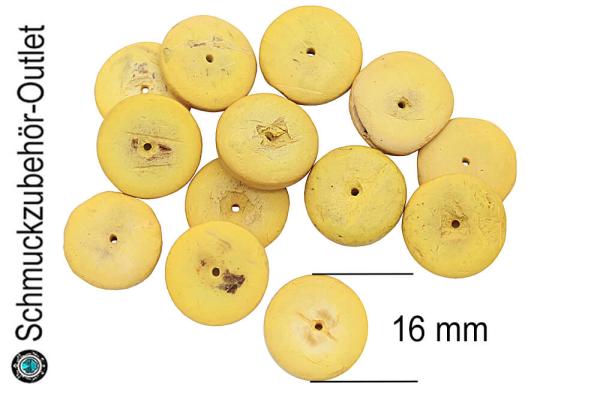 Kokos Perlen gelb (Ø: 16 mm), 20 Perlen