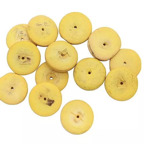 Kokosnussperlen gelb (Ø: 16 mm), 20 Perlen