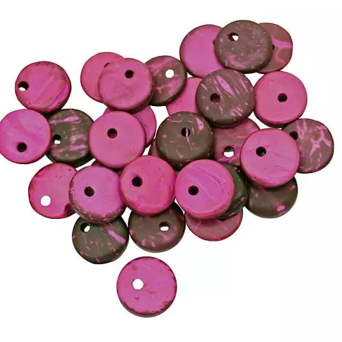Kokosnussperlen Fuchsie (Ø: 12 mm), 40 Perlen