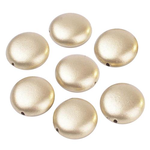 Acrylperlen gold-satiniert Linse (Ø: 12x5mm), 10 Stück