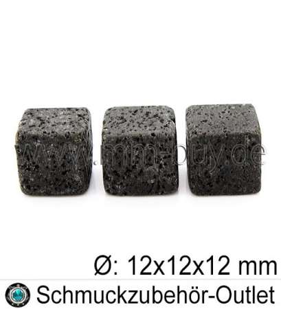 Lava, Würfel, schwarz, Ø:12 mm, 1 Strang