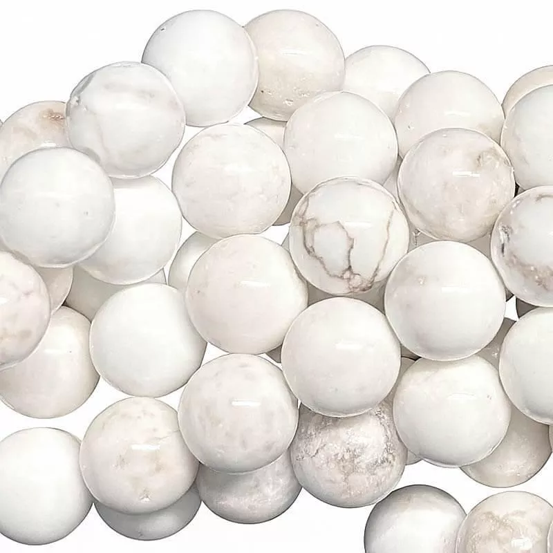 Magnesitperlen, natürlich weiß (6 mm)