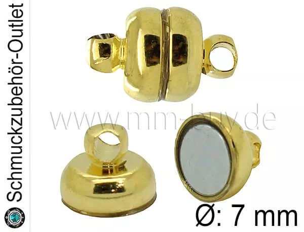 Magnetverschluss, goldfarben, Ø: 7 mm, 1 Stück
