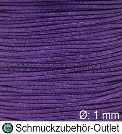 Knüpfgarn, Polyester-gewachst, purple, Ø: 1 mm, Meterware