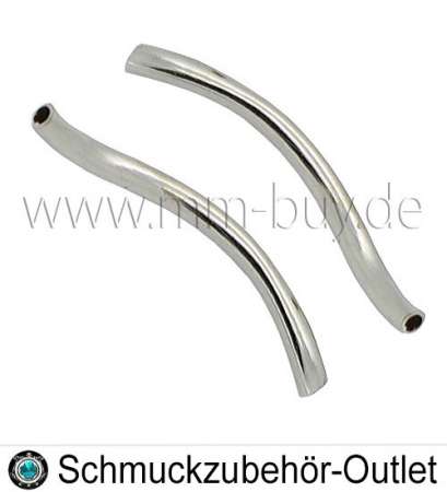 Rohrperlen, nickelfrei, silberfarben, 25 mm, 25 Stück