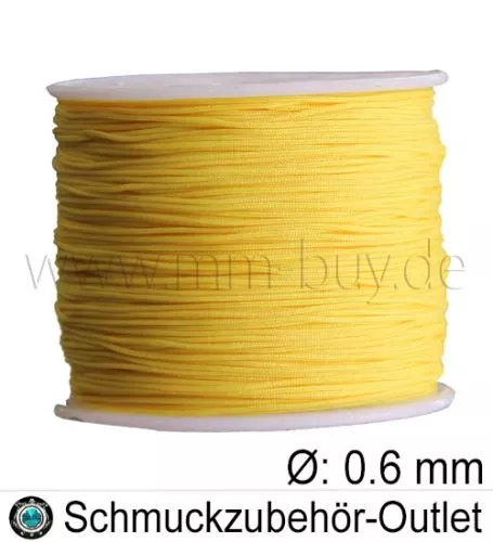 Nylonband, gelb, Ø: ca. 0.6 mm, Meterware