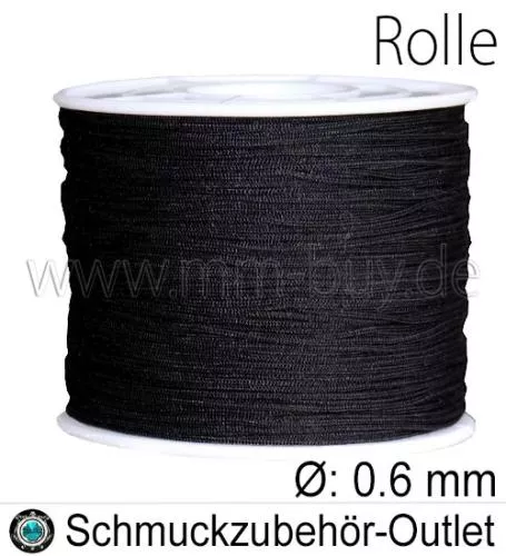 Nylonband, schwarz, Ø: ca. 0.6 mm, 120 Meter (Spule)