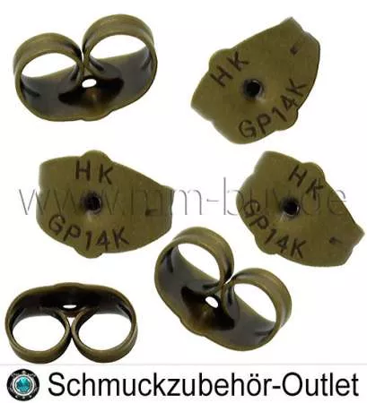 Ohrring Stopper nickelfrei bronze (5 x 7 mm, Loch: 0.8 mm), 10 Stück