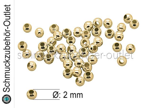 Metallperlen nickelfrei Altgold Ø: 2 mm, 200 Stück