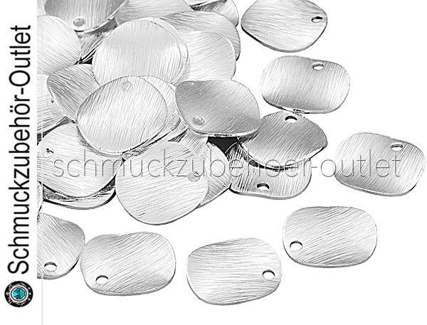 Schmuckanhänger 925 versilbert flach-rund (Ø: 10 mm), 2 Stück