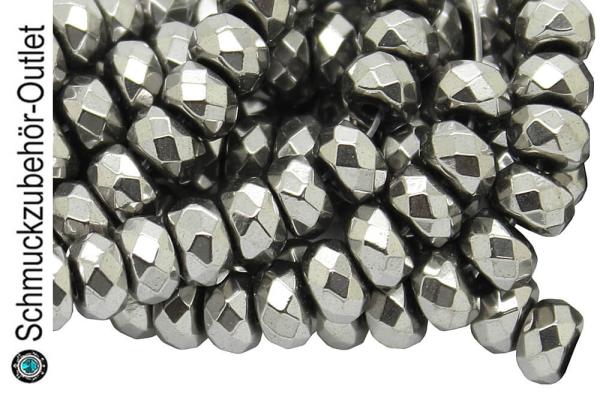 Pyrit Perlen natürlich geschliffen Rondell (ca. Ø: 5 x 4 mm), 42 Perlen / 16 cm