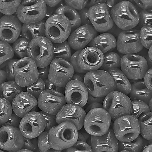 Rocailles dunkelgrau opak-poliert (4 mm - 6/0), 25 g