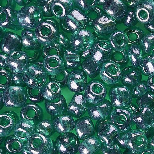 Rocailles dunkelgrün transparent (4 mm - 6/0), 25 g