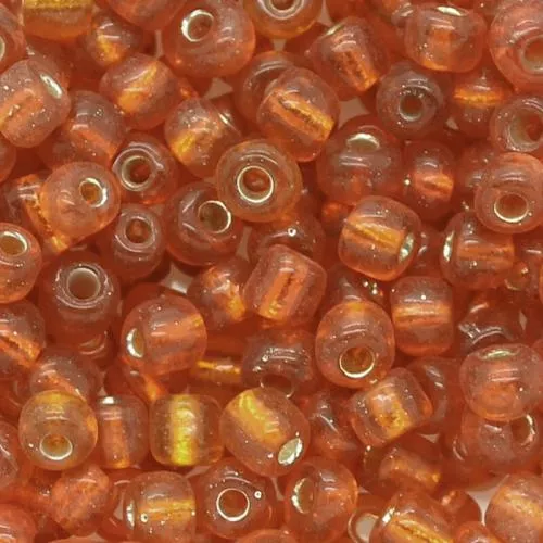 Rocailles kürbis transparent mit Silbereinzug (4 mm - 6/0), 25 g
