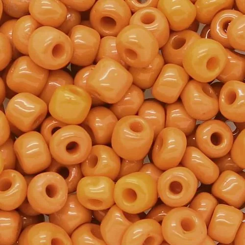 Rocailles kürbisgelb opak-poliert (4 mm - 6/0), 25 g